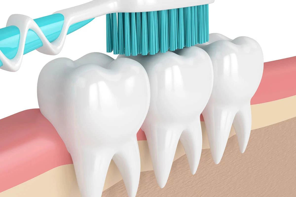 diagram showing how to brush your teeth